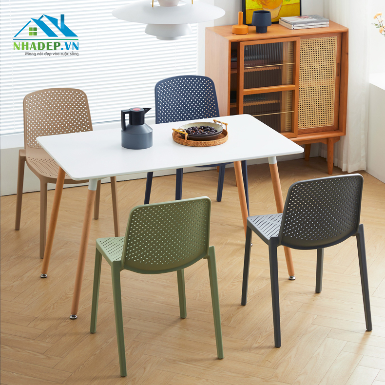 Bộ bàn Eames & 4 ghế PP Scandinavian Style ND483